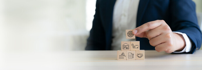 Digital procurement and supply chain management concept. Digital procurement process integrated with analytics, logistics, contracts, supply chain management. Digital transformation, business solution