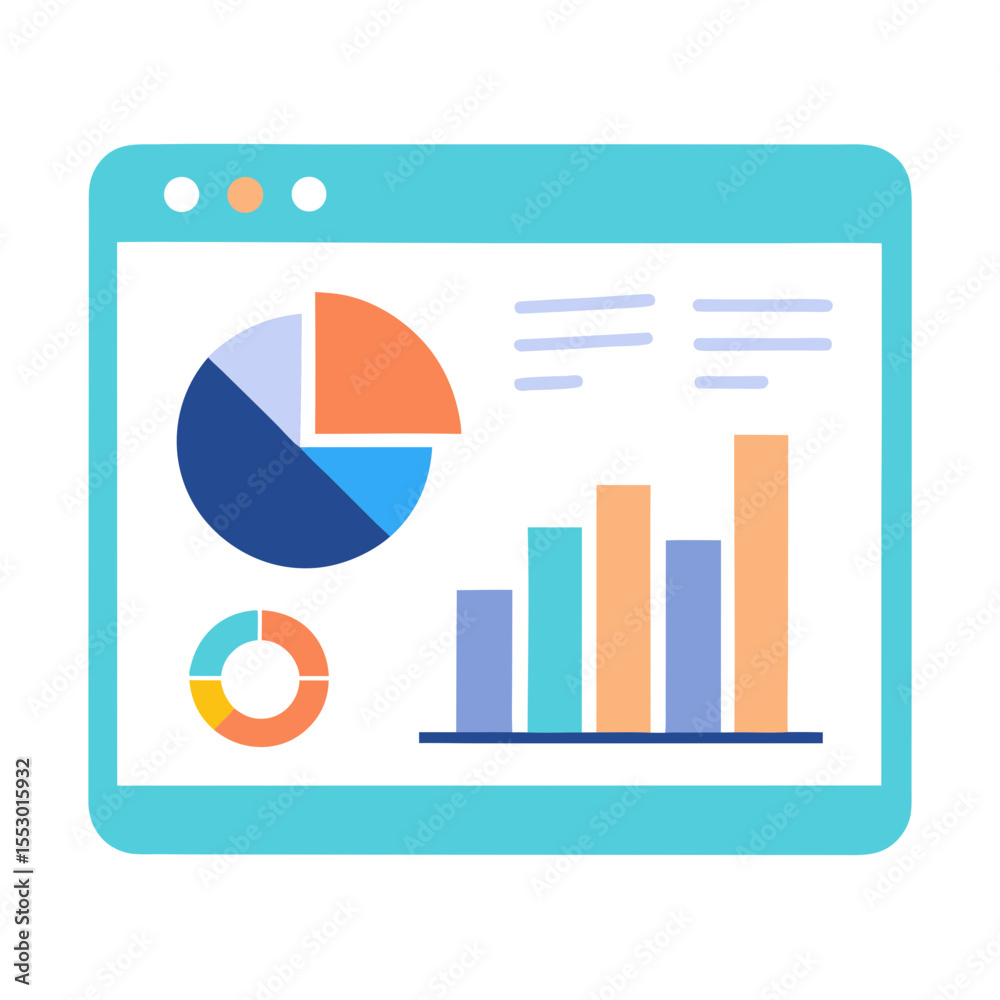 Poster digital dashboard displaying financial data and analytics charts