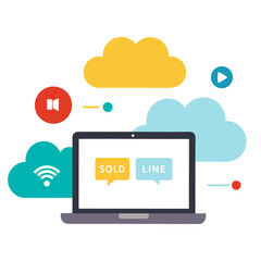 Cloud computing and online communication with data transfer