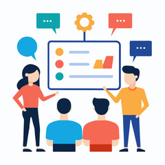 Fototapeta premium Team collaboration and presentation with data insights