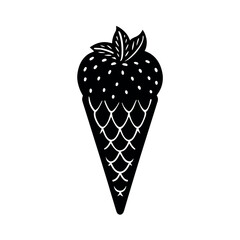 strawberry ice cream cone sweet dessert icon