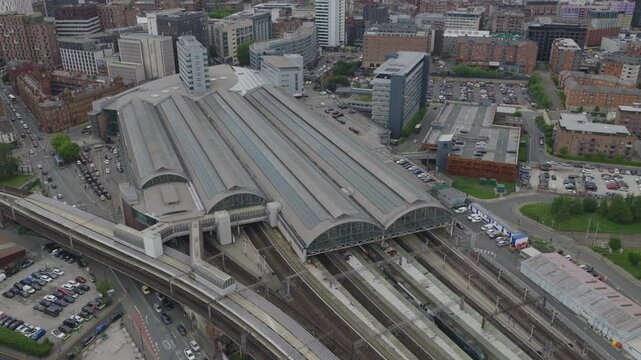 Aerial view of Manchester Piccadilly train station