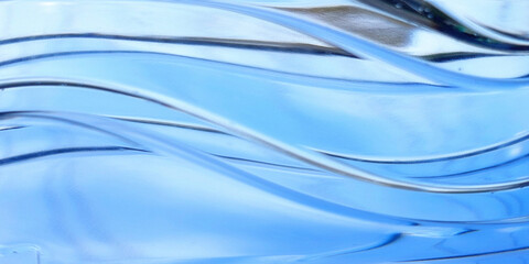 Blue water flowing from the water