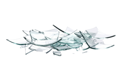 broken glass isolated on transparent background