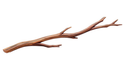 Digitally painted, slightly curved, brown twig with small branches