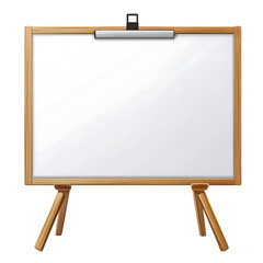 Whiteboard with dry erase markers, isolated on transparent background, office element.