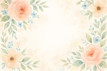 Vintage floral background with romantic pink roses, elegant frame, and decorative hearts for a wedding or Valentine's Day card design