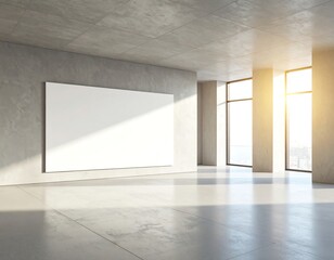 Modern interior with large empty wall space.