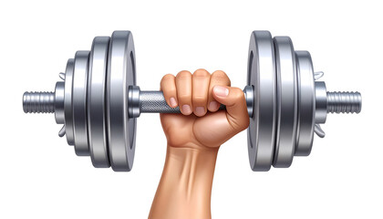 Fototapeta premium Isolated Hand Holding Dumbbell