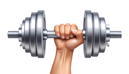 Isolated Hand Holding Dumbbell