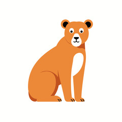 Obraz premium A stylized illustration of a brown bear in a sitting position