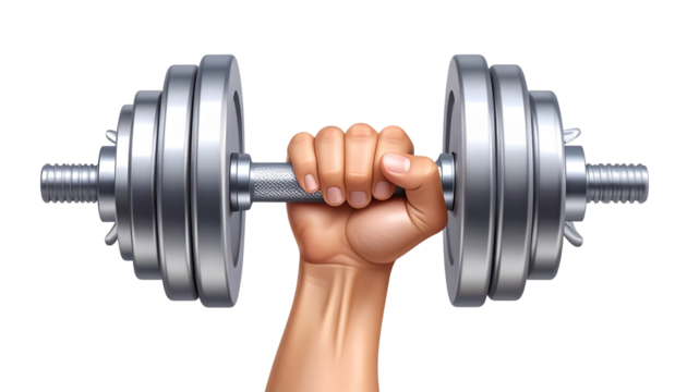 Isolated Hand Holding Dumbbell