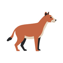 Naklejka premium An Illustration of a brown-colored wolf in a standing position