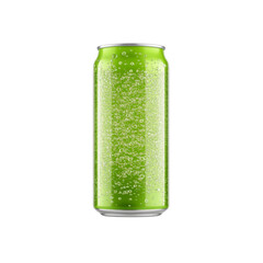 Fototapeta premium Refreshing Green Soda Can with Condensation - Sparkling Drink in Aluminum Can