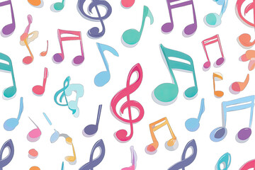 Vibrant musical notes pattern