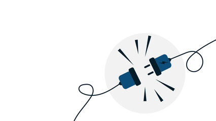 Electric plug and outlet socket unplugged.Electric socket with a plug. Connect and disconnect concept.