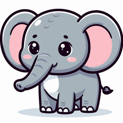Cute Cartoon Elephant Character Illustration