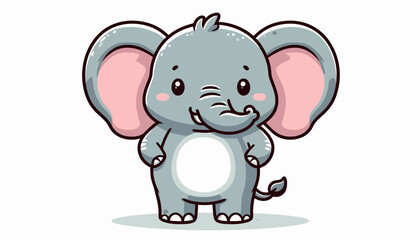 Cute Cartoon Elephant Character Illustration