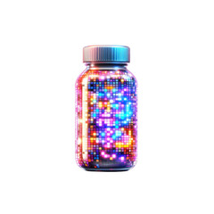 Luminous Pill Bottle Digital Health and Wellness Concept