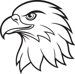 Eagle head line art icon