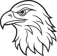 Eagle head line art icon
