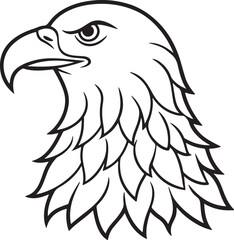 Eagle head line art icon
