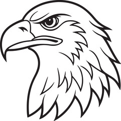 Eagle head line art icon