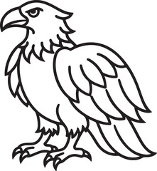 Eagle line art vector