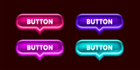 Color button, frame label, event bar web casino. Vector illustration