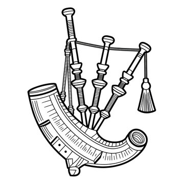 black and white bagpipes musical instrument clip art preview