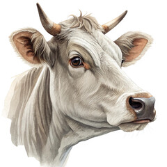 White Cow with Fluffy Ears