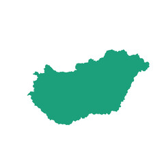 Map of Hungary, sign silhouette. World Map Globe. Vector Illustration isolated on white background. Europe continent.