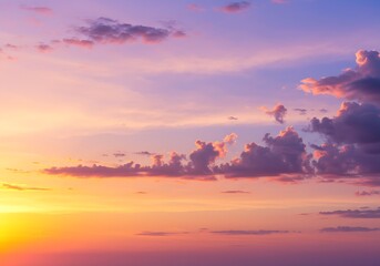 Tranquil Sunset Scene &mdash; Soft Summer Sky with Golden and Pink Hues