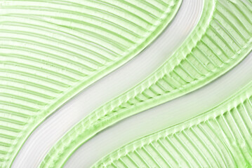 The texture of the green cosmetic gel