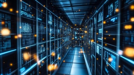 Data Center Illumination with Servers Performing Database Tasks and Advanced Network Infrastructure