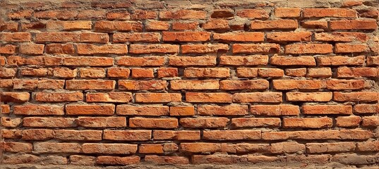 Sturdy Brickwork Displaying Time and Texturing, Ideal for Backdrop or Abstract Art in Rustic Style