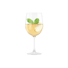 Refreshing Apple and Mint Sparkling Wine Cocktail in Elegant Glass