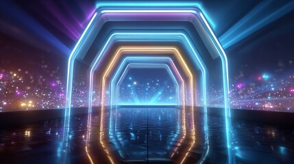 Futuristic Neon Portal to a Sci-Fi Dreamscape