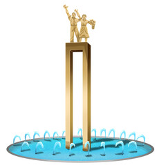 Welcome Monument Jakarta Illustration