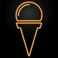ice cream neon sign, modern glowing banner design, colorful modern design trends on black background. Vector illustration.
