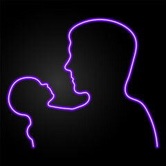 father's day neon sign, modern glowing banner design, colorful modern design trends on black background. Vector illustration.