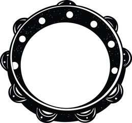 Obraz premium Silhouette of a Tambourine