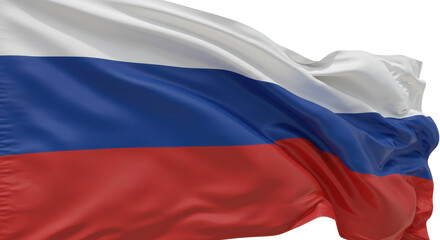 Obraz premium Detailed image of a waving russian flag.