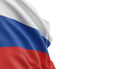 Close-up view of a digitally rendered russian flag.