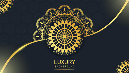 Luxury Mandala Background – Ornate Gold & Emerald Geometric Pattern Illustration