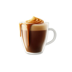Indulgent Caramel Coffee Gourmet Hot Drink in Double Walled Glass