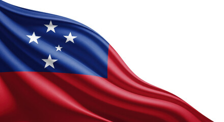 The flag of samoa in a flowing design. transparent png