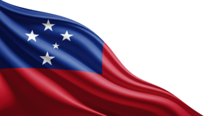 The flag of samoa in a flowing design. transparent png