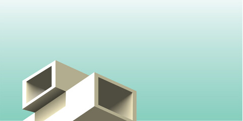Obraz premium Abstract Architectural Forms on a Blue Background