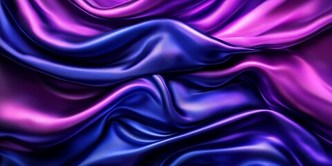 Obraz premium Swirling Abstract Silk Mesmerizing Waves of Vibrant Color in Stunning Blue and Purple Blends